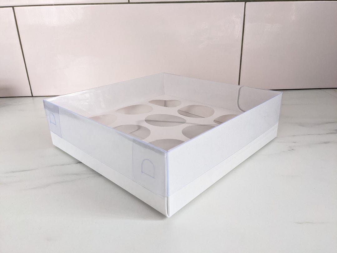 9 Cupcakes Transparent Lid Box