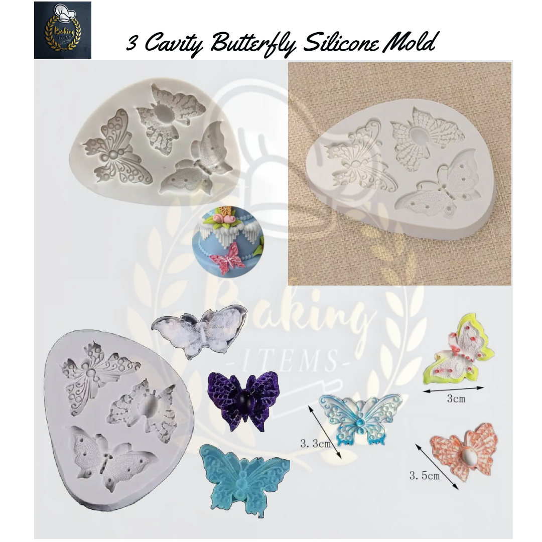 3 Cavity Butterfly Silicone Mold