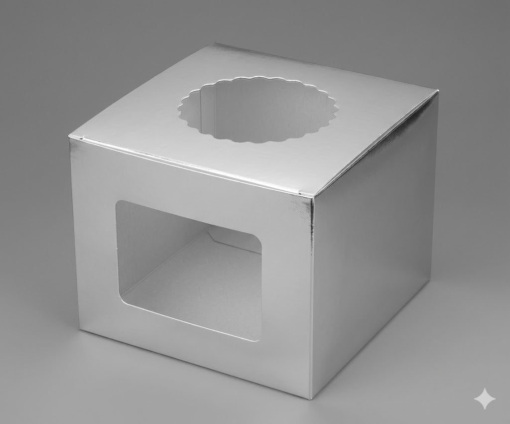 10x10x8 Inch Silver Cake Box