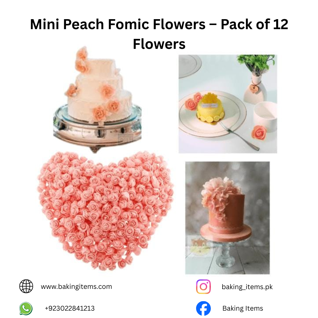 Mini Peach Fomic Flowers – Pack of 12 Flowers
