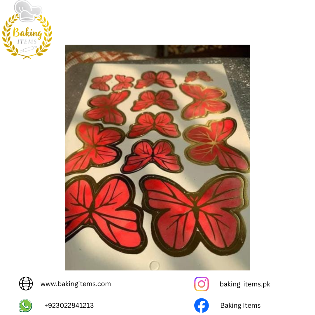 13 Pcs Red Butterfly β Cake Decoration