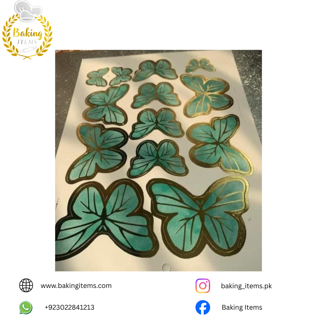 13 Pcs Green Butterfly Card β Cake Decoration