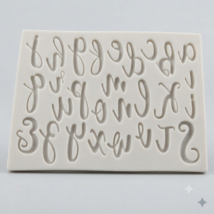 Cursive Alphabet Silicone Molds – 2 PCS Set | Food Grade Letter Molds for Fondant, Chocolate & Resin