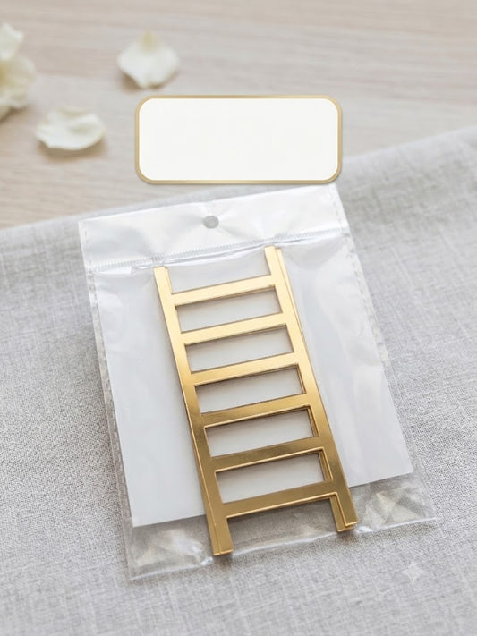 Acrylic Ladder Cake Tags – Pack of 5 Pcs | Premium Gold Cake Decoration Tags