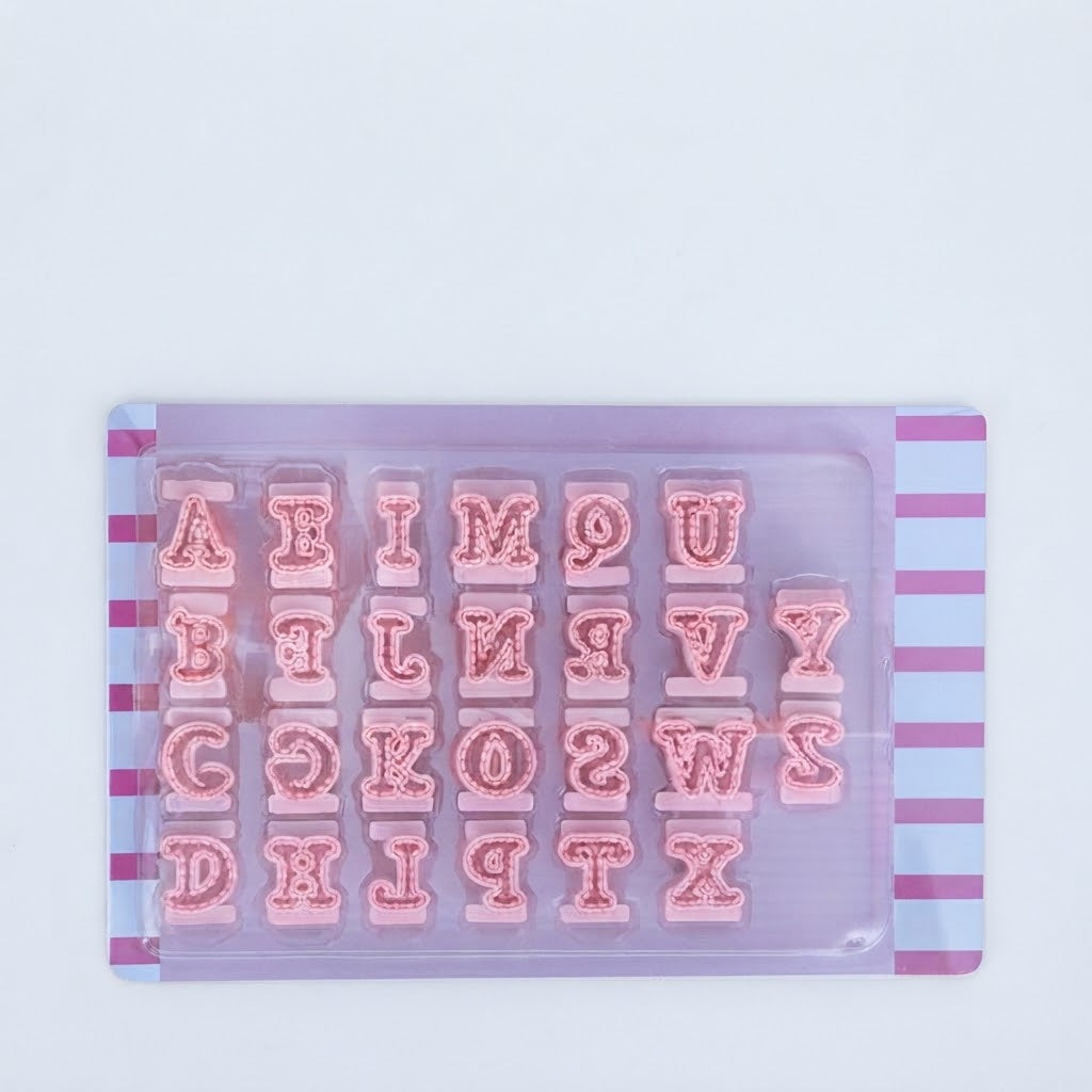 Pink Uppercase Alphabet Fondant Cutter Set | A–Z Letter Cutters for Cake & Cookie Decorating