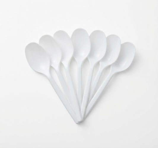 Disposable Plastic Spoons Pack of 10 Pcs | Single Use Spoons for Desserts, Parties & Events