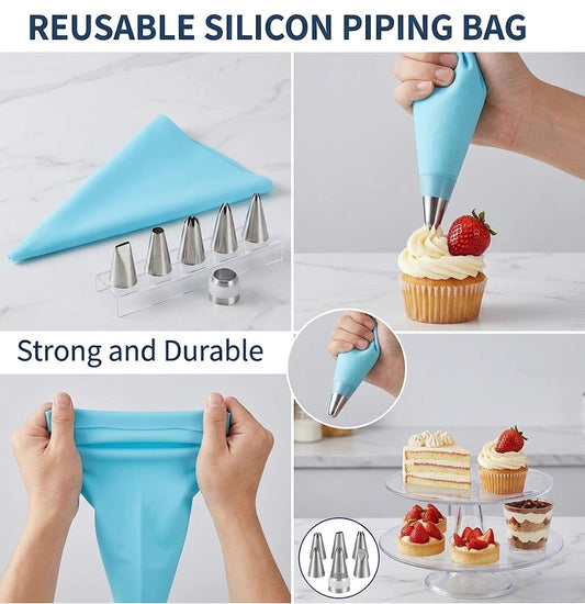 Reusable Silicone Piping Bag for Cake Decorating & Baking | Washable Pastry & Icing Piping Bag