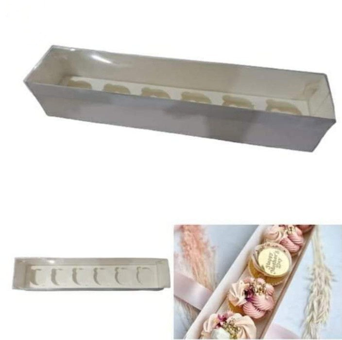 6 Cupcakes Long Box