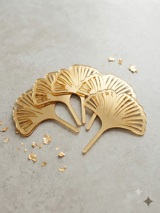 Acrylic Leaf Cake Tags – Pack of 5 Pcs | Premium Cake Decoration Tags