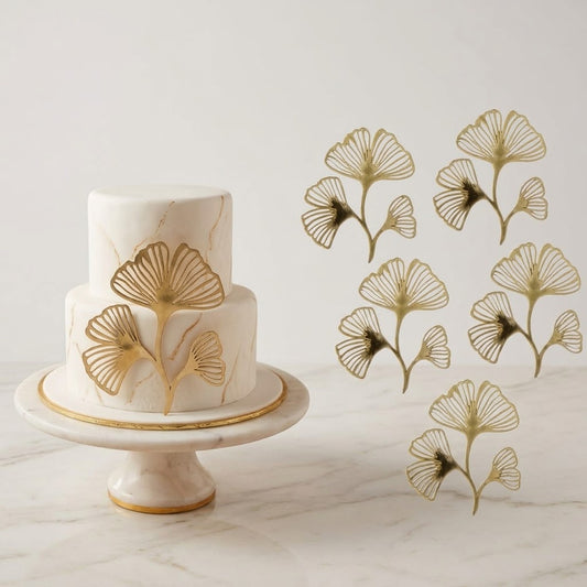 3-in-1 Ginkgo Leaf Cake Decoration – Pack of 5 Pieces