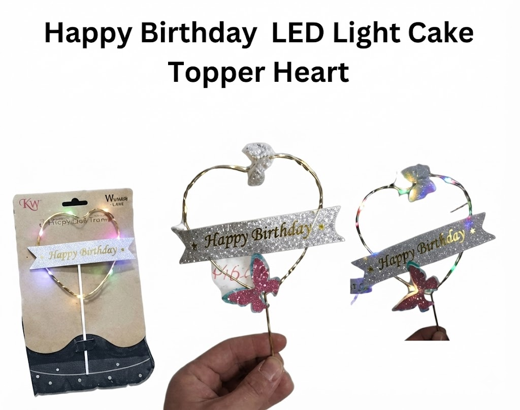 Happy Birthday LED Light Cake Topper – Illuminated Cake Decoration for Birthday Cakes