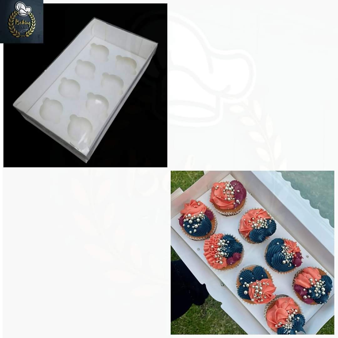 8 Cupcakes Transparent Lid Box