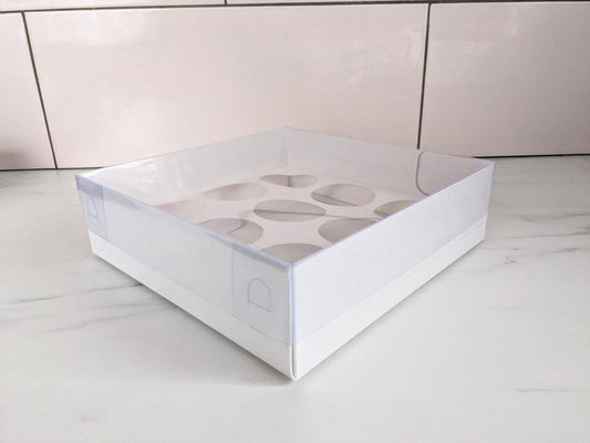 9 Cupcakes Transparent Lid Box