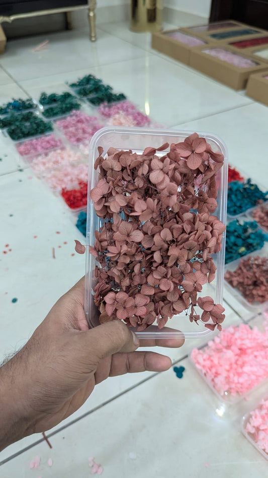 Dusty Rose Hydrangea Flower Box for Cake Decorating | Mauve Pink Floral Cake Decoration