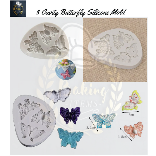 3 Cavity Butterfly Silicone Mold