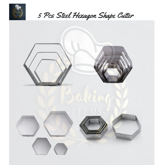 5 Pcs Steel Hexagon Shape Cutter