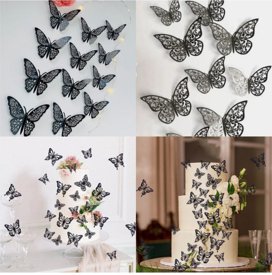 Black Butterfly Pack OF 12 Pcs