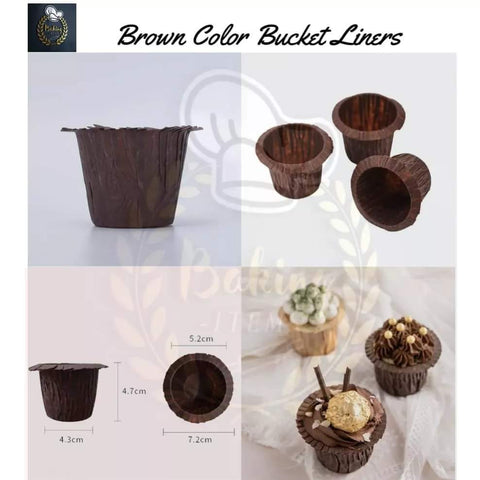 Brown Bucket Liners Pack Of 30 Pcs