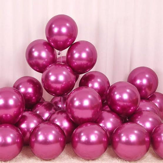 Dark Pink Metallic Balloon Pack Of 12 Pcs