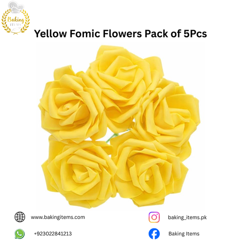 Yellow Fomic Flowers – Pack of 5