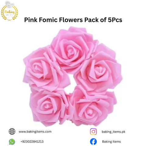 Pink Fomic Flowers – Pack of 5