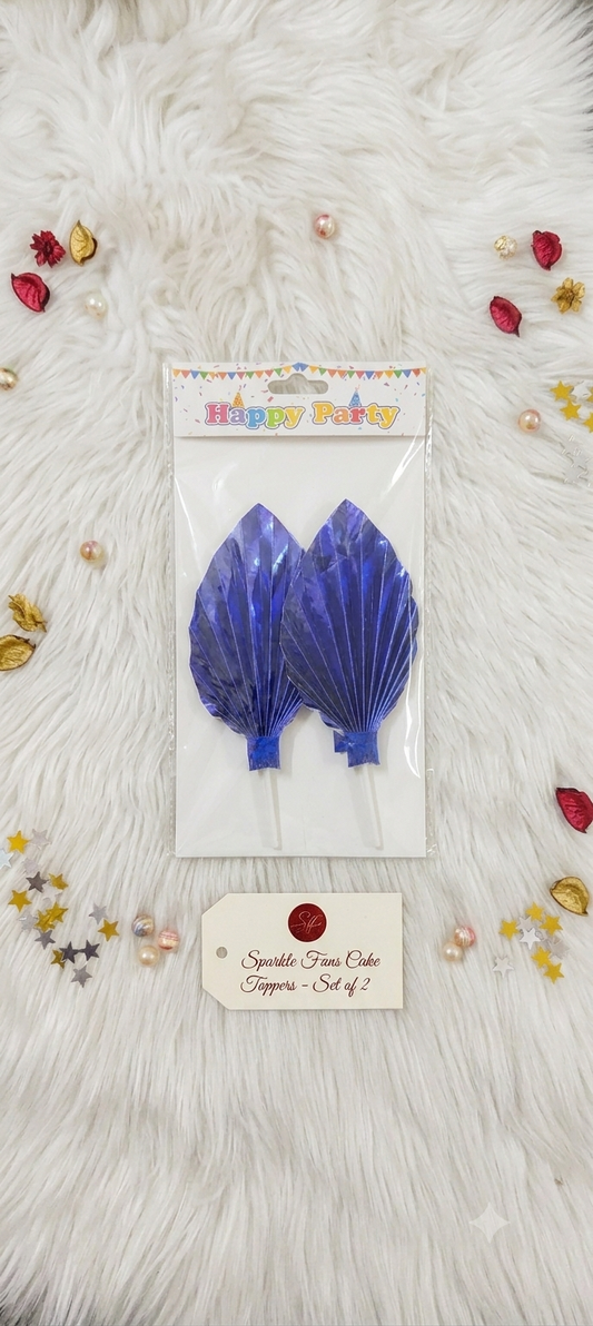 Blue Palm Leaf Cake Decoration | Artificial Tropical Leaf for Cakes & Dessert Styling
