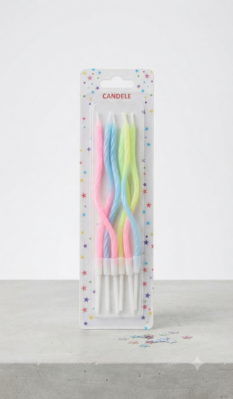 Elegant Curve Spiral Candles Set – Decorative Birthday & Cake Candles (Multi Colors Available)