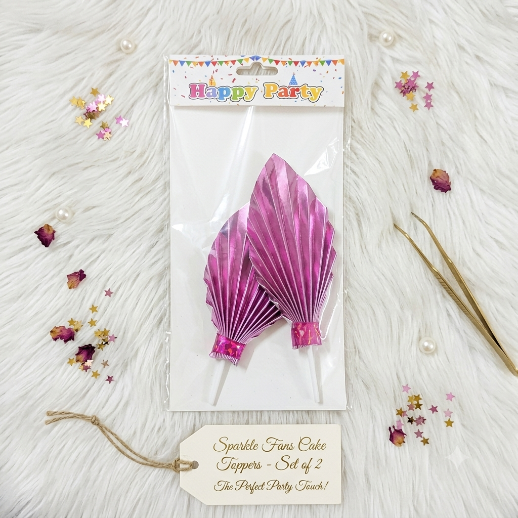 Pink Palm Leaf Cake Decoration | Artificial Tropical Leaf for Cakes & Dessert Styling