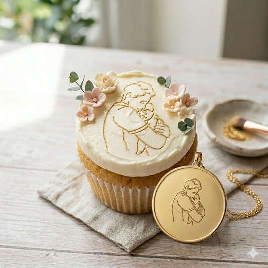 Father & Son Cake Acrylic Disk – Cake Topper Decoration Disc