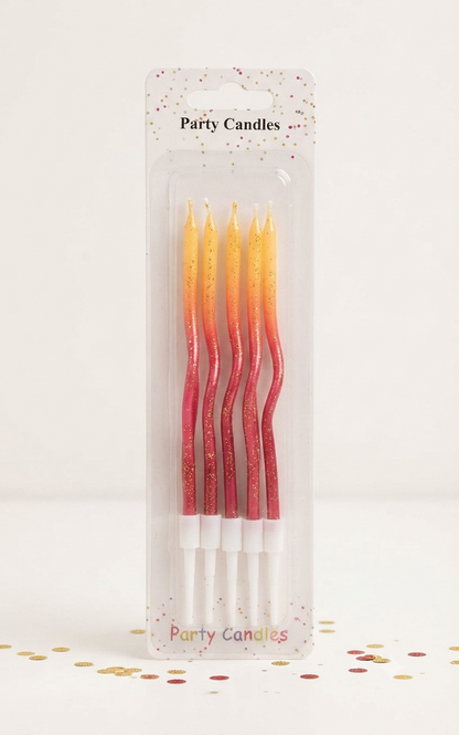 Elegant Curve Spiral Candles Set – Decorative Birthday & Cake Candles (Multi Colors Available)