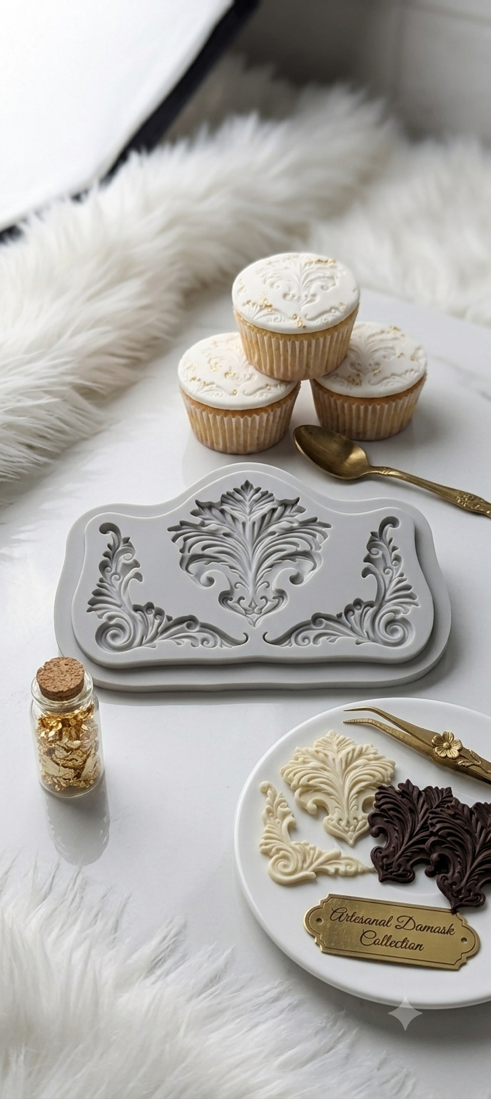 3 Cavity Border Silicone Mold | Cake Decorating Fondant & Chocolate Border Mold
