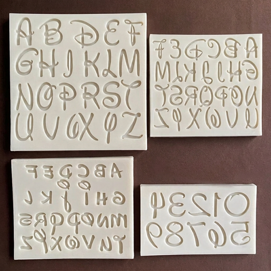 Alphabet & Numbers Silicone Mold Set (3 Pcs) | Fondant & Chocolate Cake Decorating Mold