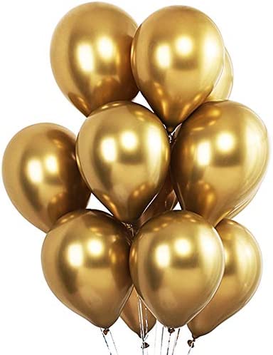 Golden Metallic Balloon Pack Of 12 Pcs