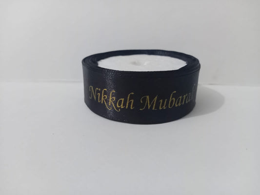 Nikkah Mubarak Black Ribbon