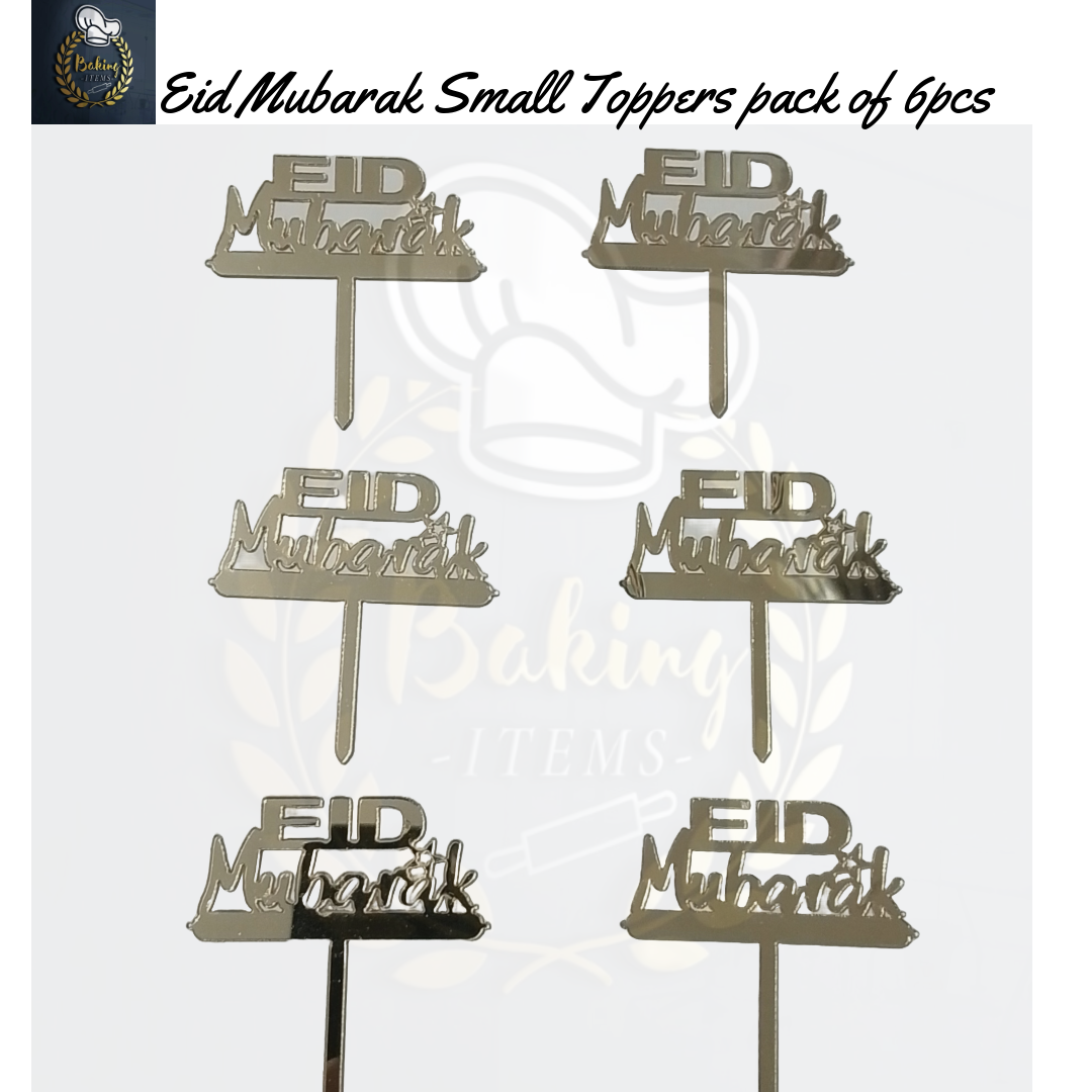 Eid Mubarak Acrylic Tags Pack Of 6 Pcs