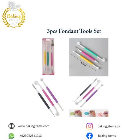 3 Pcs Fondant Tools Set