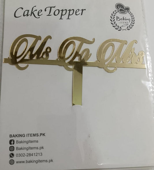 Ms To Mrs Acrylic Topper