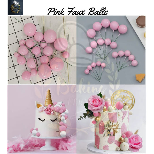 Pink Faux Balls Pack Of 20 Pcs