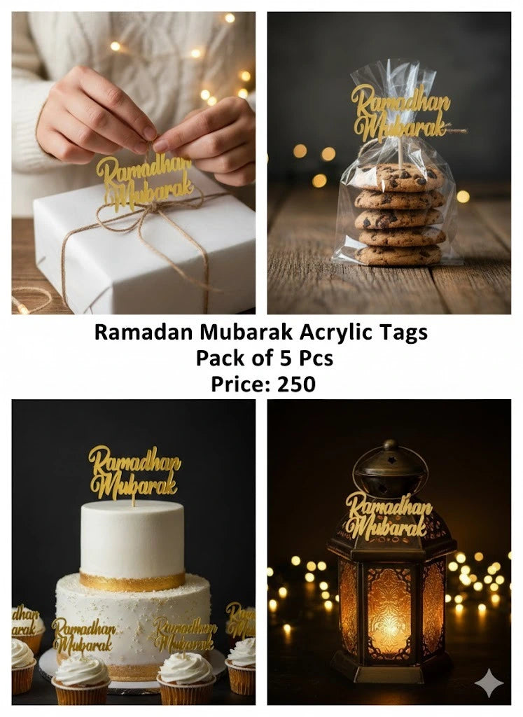 Ramadan Mubarak Acrylic Tags