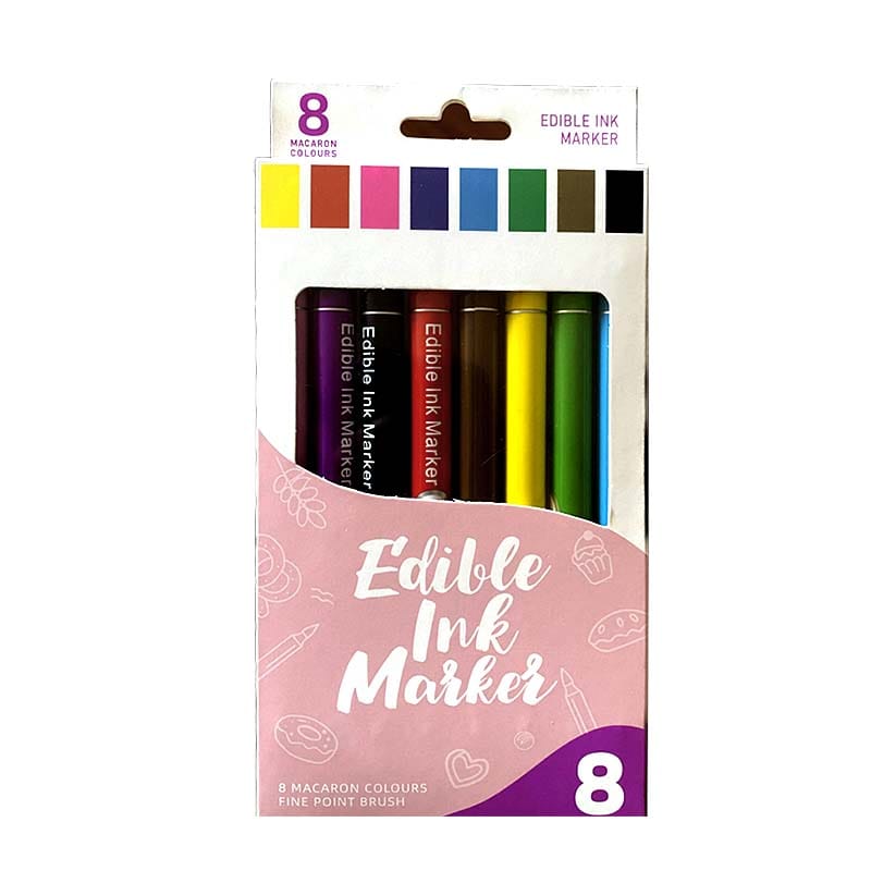 Edible Multi Markers Set (8 Pcs) | Food Coloring Pens for Cake, Cookies & Fondant