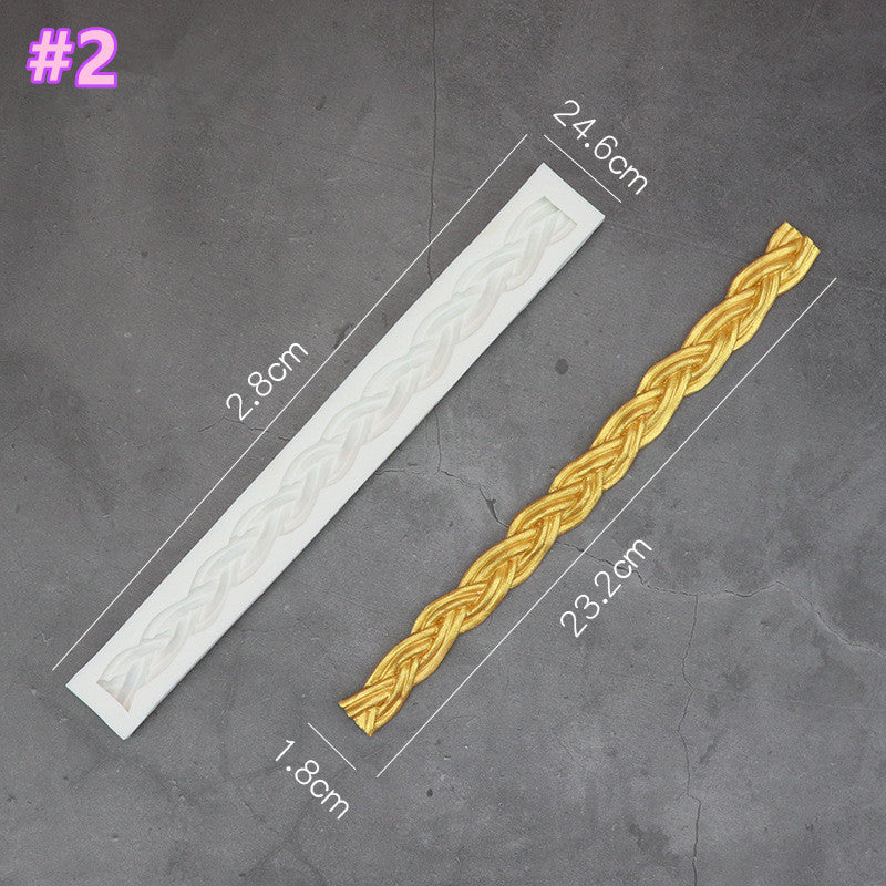 Twisted Rope Silicone Mold | Fondant & Chocolate Cake Border Decorating Mold