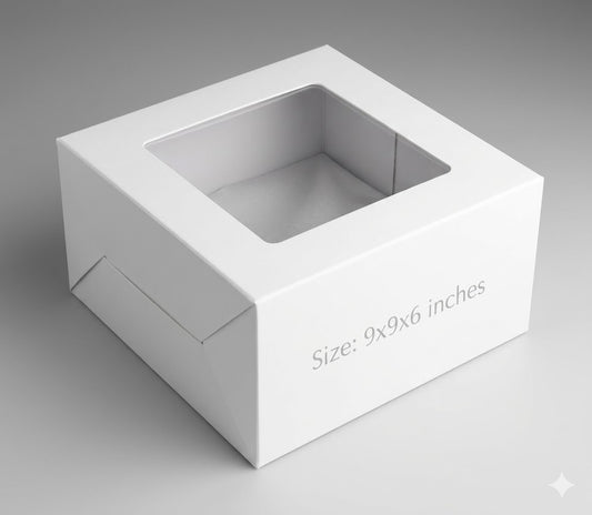 9x9x6 Inch White Cake Box