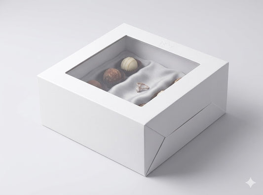9x9x4 Inch White Cake Box