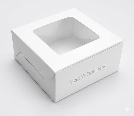 7x7x4 Inch White Cake Box