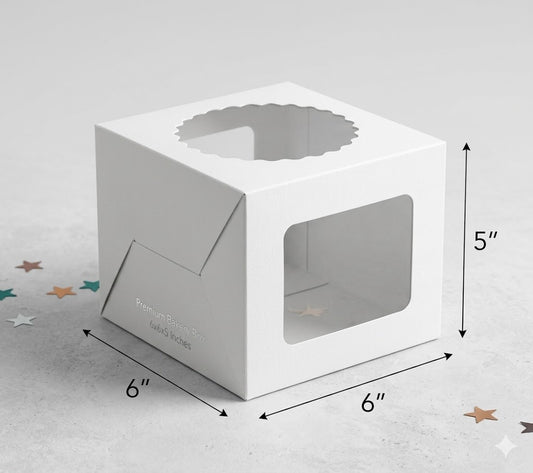 6x6x5 Inch White Cake Box