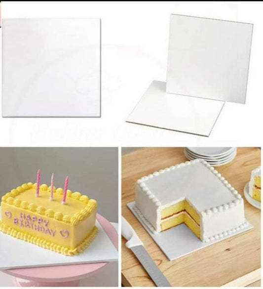 9 Inch White Square Cake Base Board for Cakes & Desserts