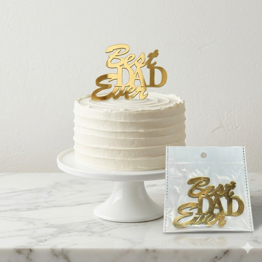 Best Dad Ever Cake Tags – Pack of 5 Pcs