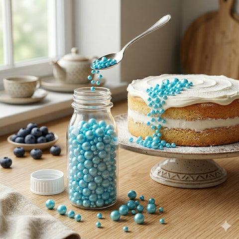 Blue Mix Pearls Sprinkles 25g Bottle