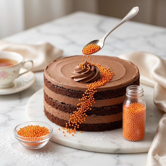 Mini Orange Pearls Sprinkles 25g Bottle
