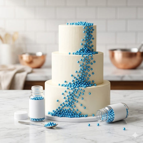 Medium Blue Pearls Sprinkles 25g Bottle